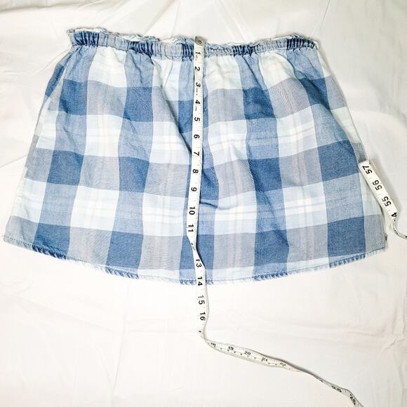 FREE with bundle! American Eagle Outfitters plaid chambray pull on mini skirt - Picture 3 of 7